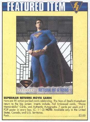 SUPERMAN RETURNS TRADING CARDS